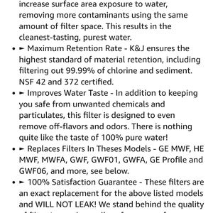 Replacement GE MWF compatible water filter